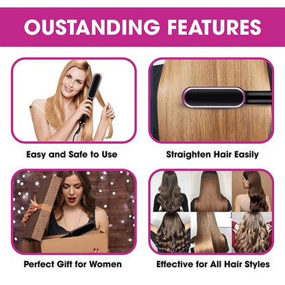 2 in 1 Electric Hair Straightener Brush - My Store