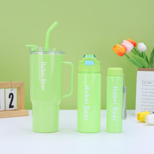 3 Pcs Perfect For Gym Water Bottle Set – Blue, Green & Pink*