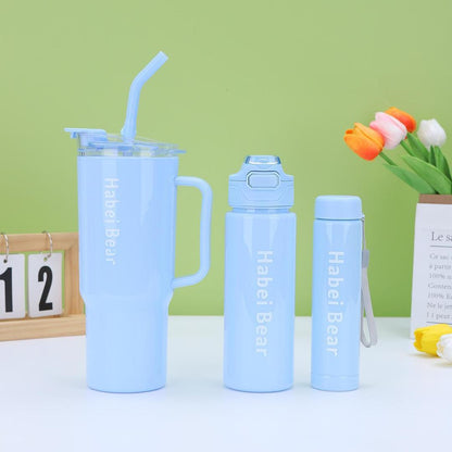 3 Pcs Perfect For Gym Water Bottle Set – Blue, Green & Pink*