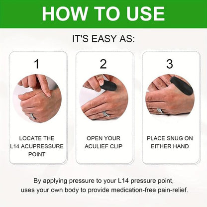 Sugar Control Li4 Acupressure Point Clip Wearable – Headache Relief, Supporting Acupressure Relaxation, Stress Relief, Tension Relief And Hand Clip Migraine Pressure Point Clip