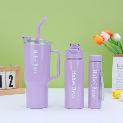 3 Pcs Perfect For Gym Water Bottle Set – Blue, Green & Pink*
