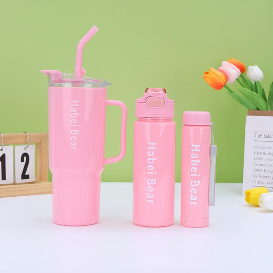 3 Pcs Perfect For Gym Water Bottle Set – Blue, Green & Pink*
