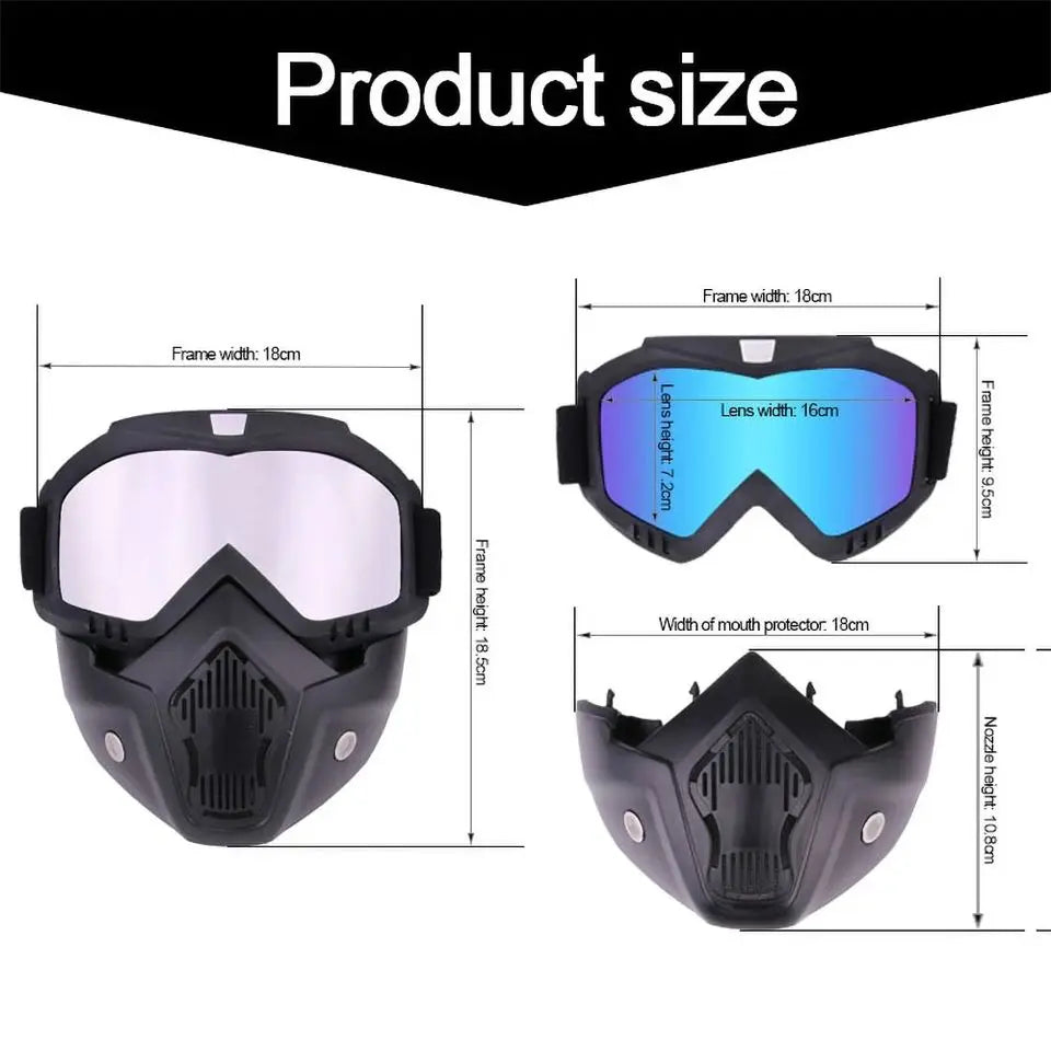 Motorcycle Goggles Face Mask ( Random Colors)