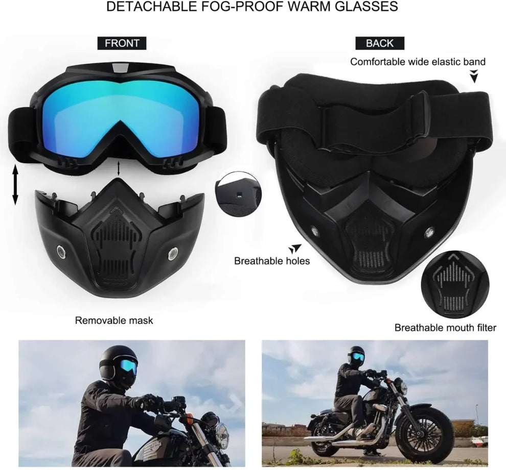 Motorcycle Goggles Face Mask ( Random Colors)
