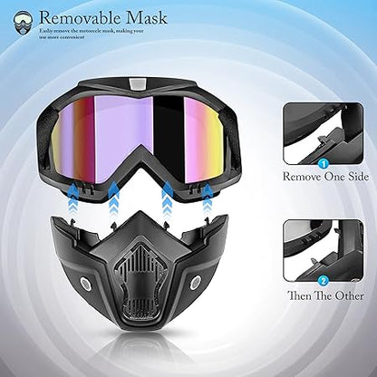 Motorcycle Goggles Face Mask ( Random Colors)