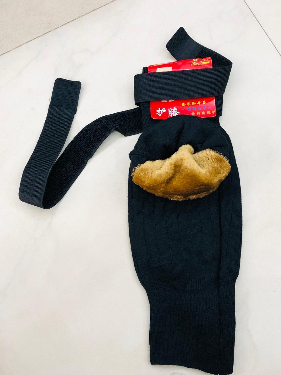 Adjustable Cashmere Wool knee Warmers -30° Warm Knee Pads With Straps - My Store