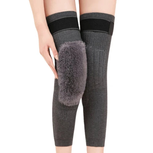 Adjustable Cashmere Wool knee Warmers -30° Warm Knee Pads With Straps - My Store